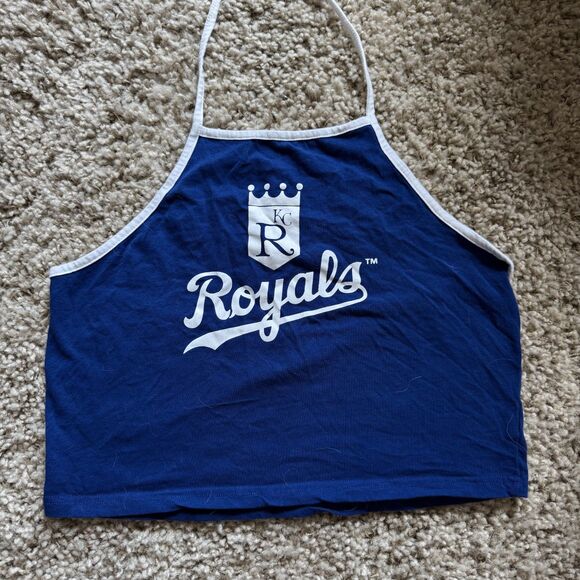 MLB Tops - Collectible Kansas City KC Royals Baseball Blue and White Halter Top